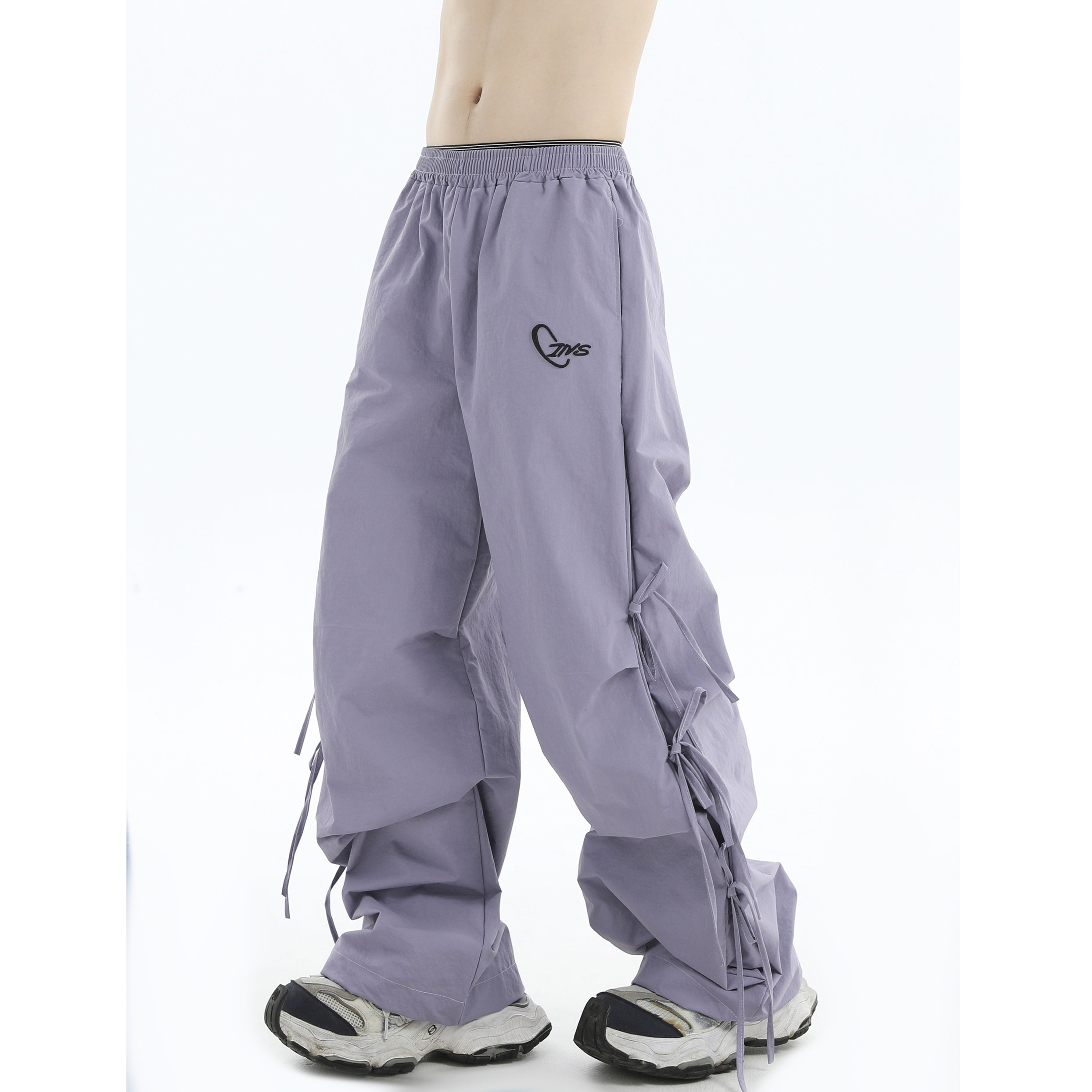 Logo Embroidery Side Bow Casual Pants IN7045