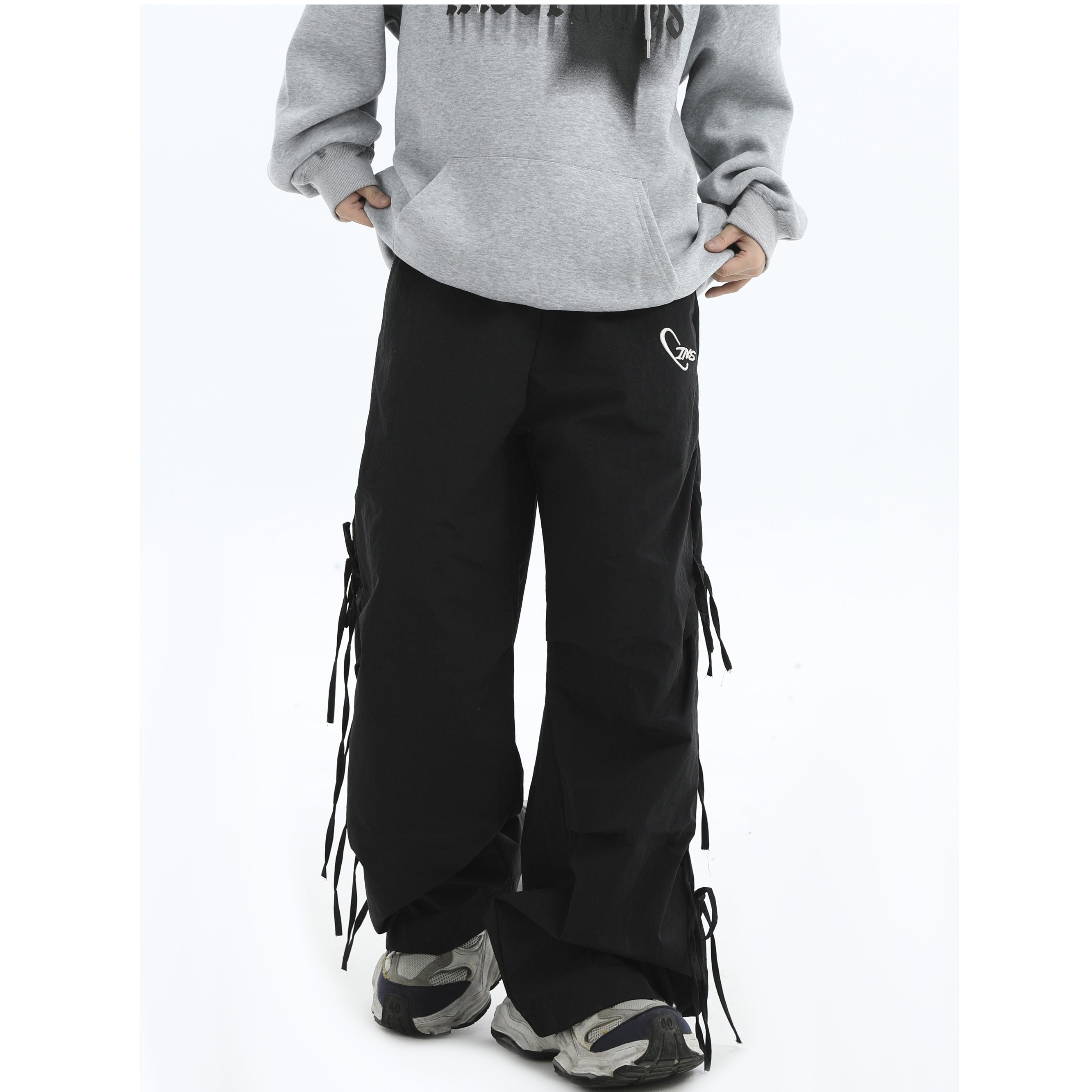 Logo Embroidery Side Bow Casual Pants IN7045