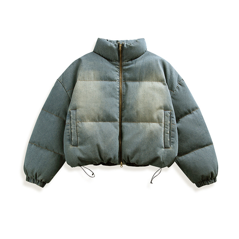 Distressed Washed Denim Down Jacket MB7295