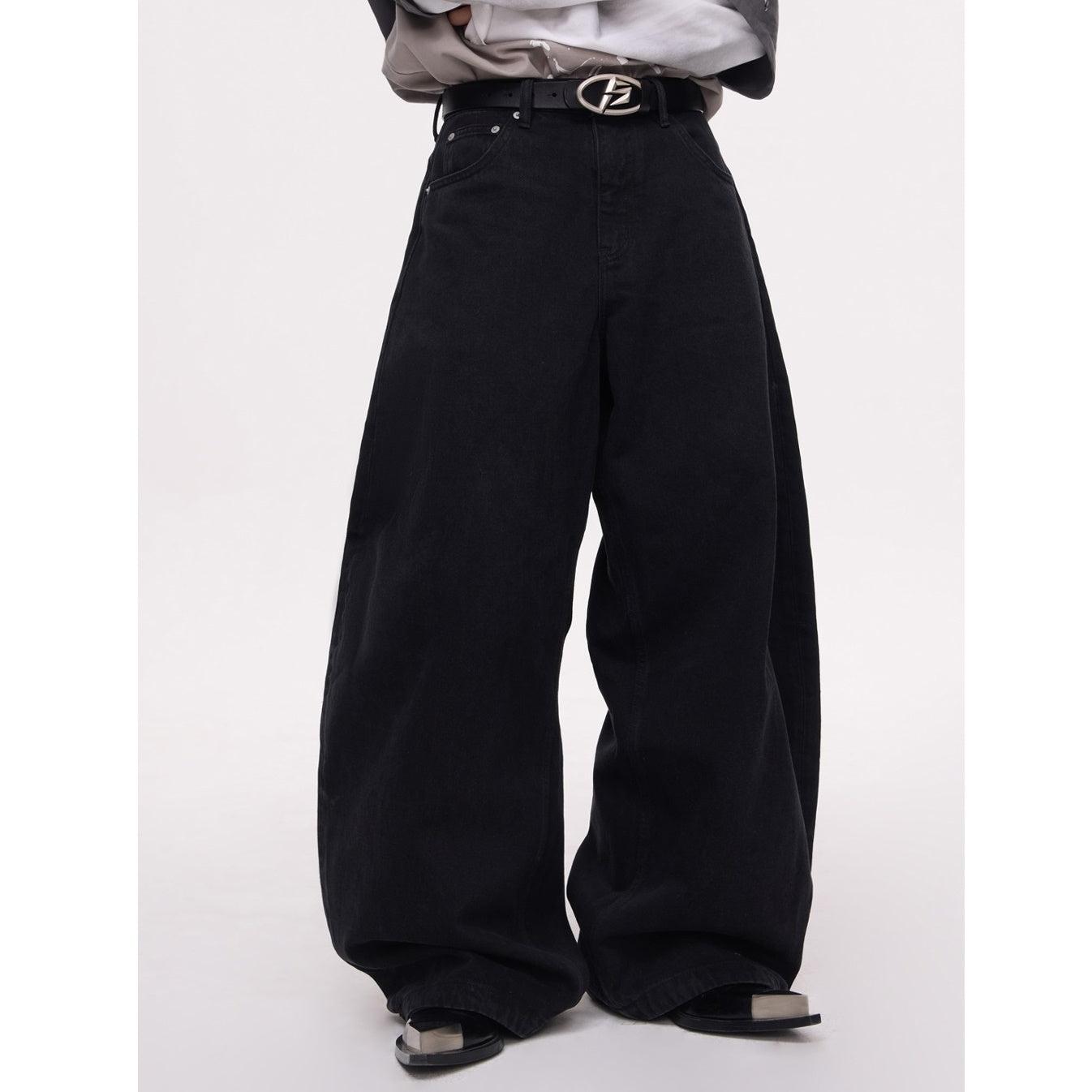 Basic Wide Barrel Leg Jeans MB7325