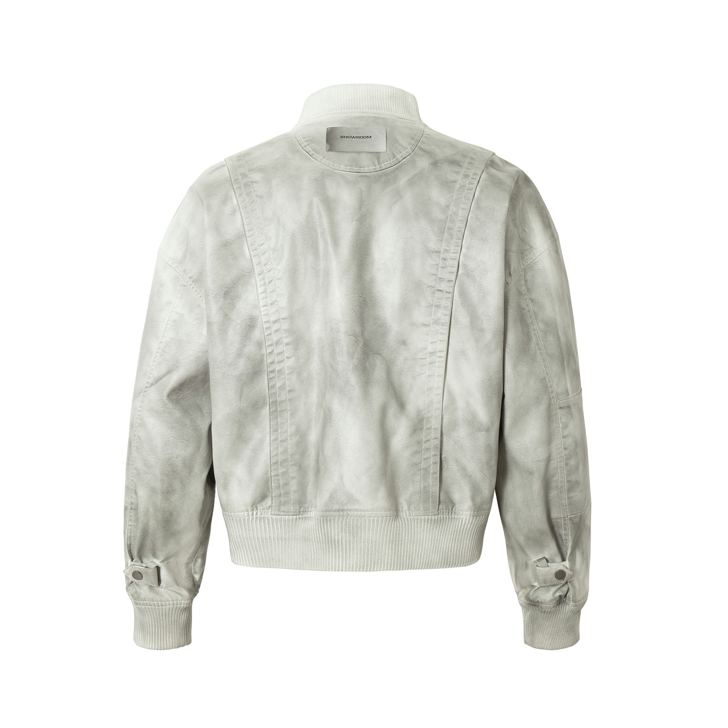 Dirty Washed Leather Baseball Jacket EAT070