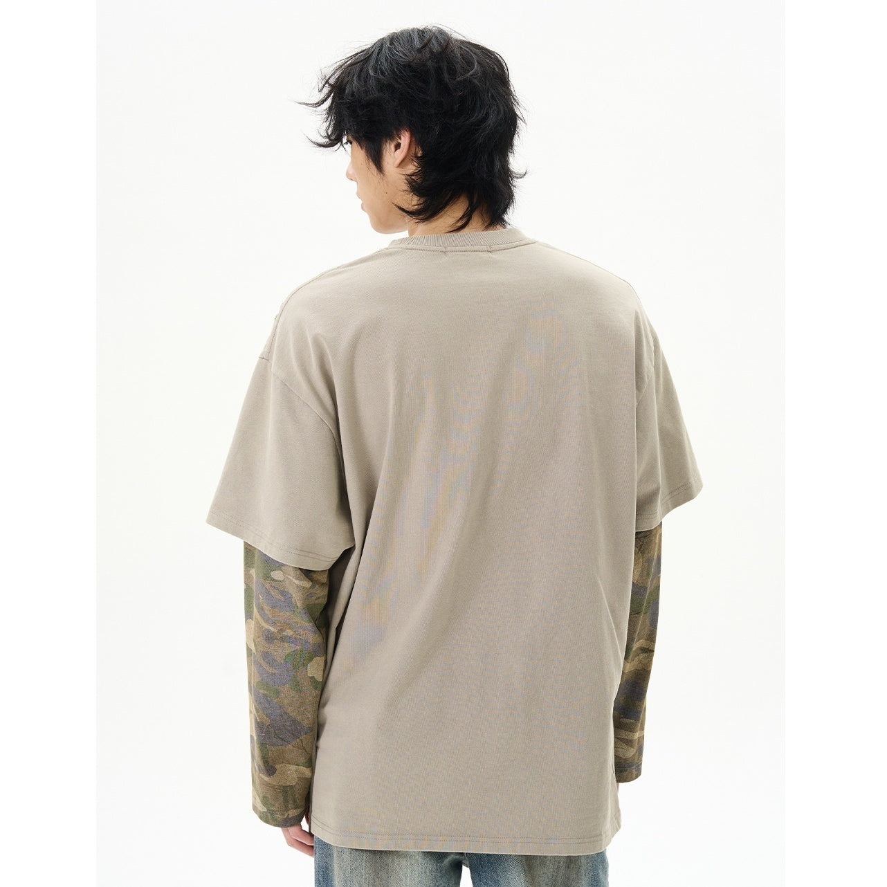 Fake Layered Graphic Long-sleeved T-shirt MB7347