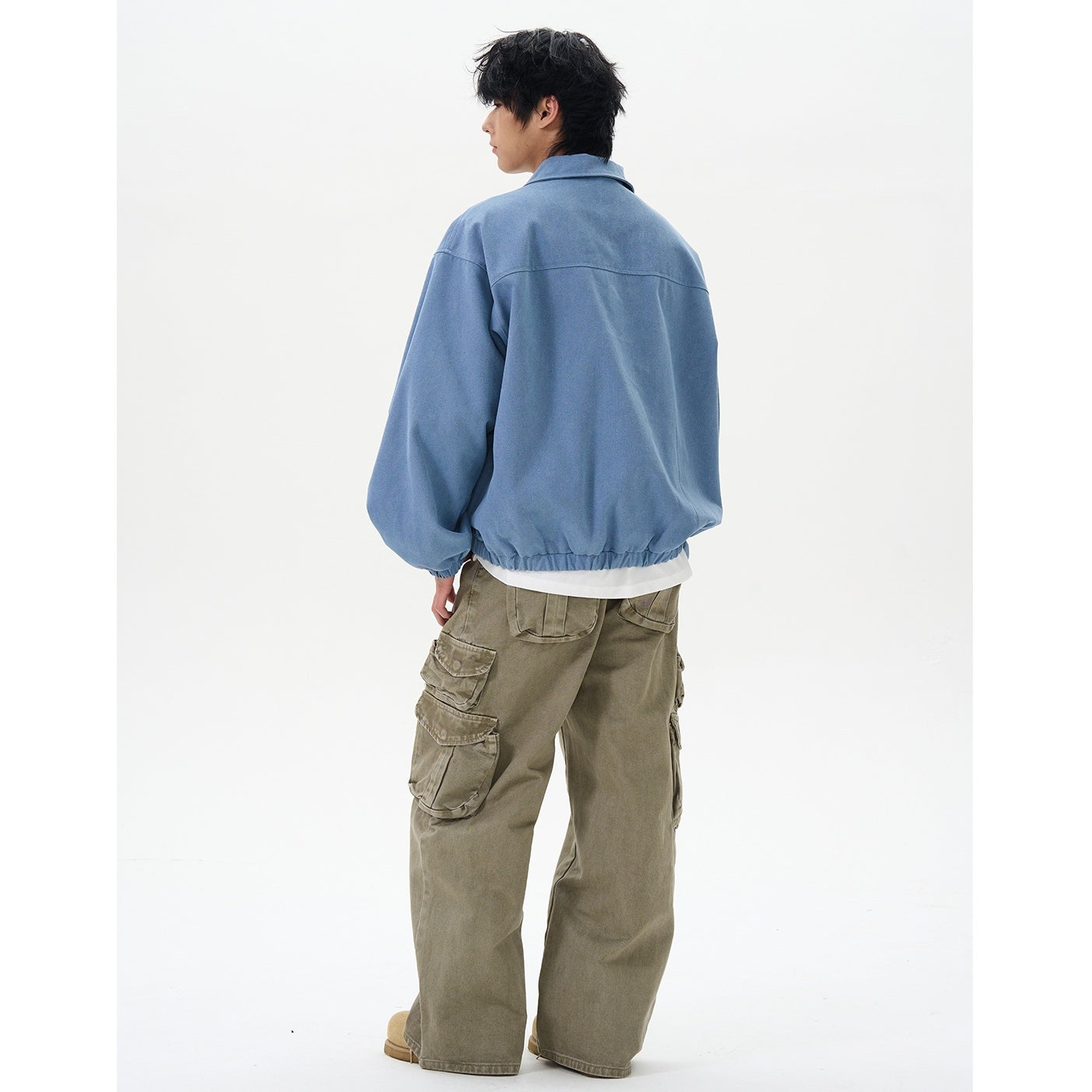 Polo Collar College Style Loose Pullover MB7346