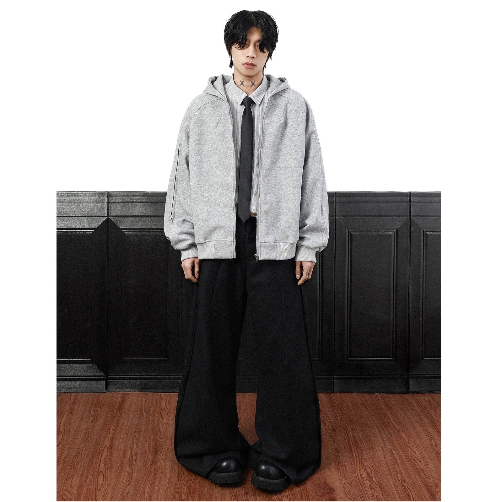 Washed Hooded Zipper Jacket MB7331