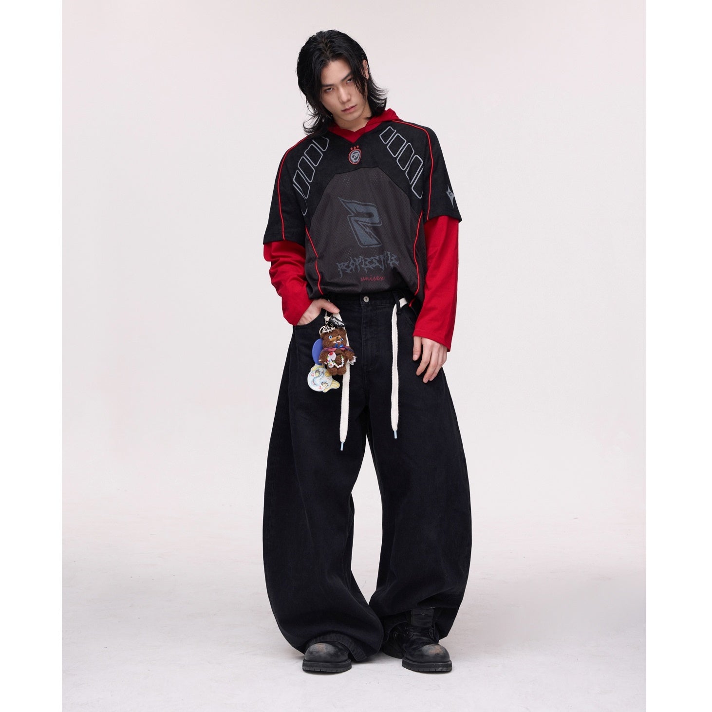 Basic Wide Barrel Leg Jeans MB7325