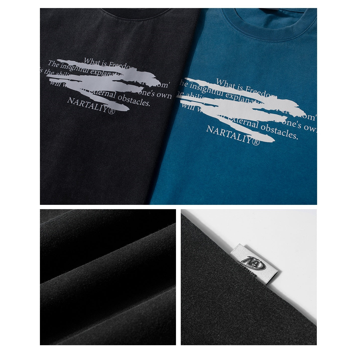 Distressed Tide Altered Letters Print T-shirt NA003
