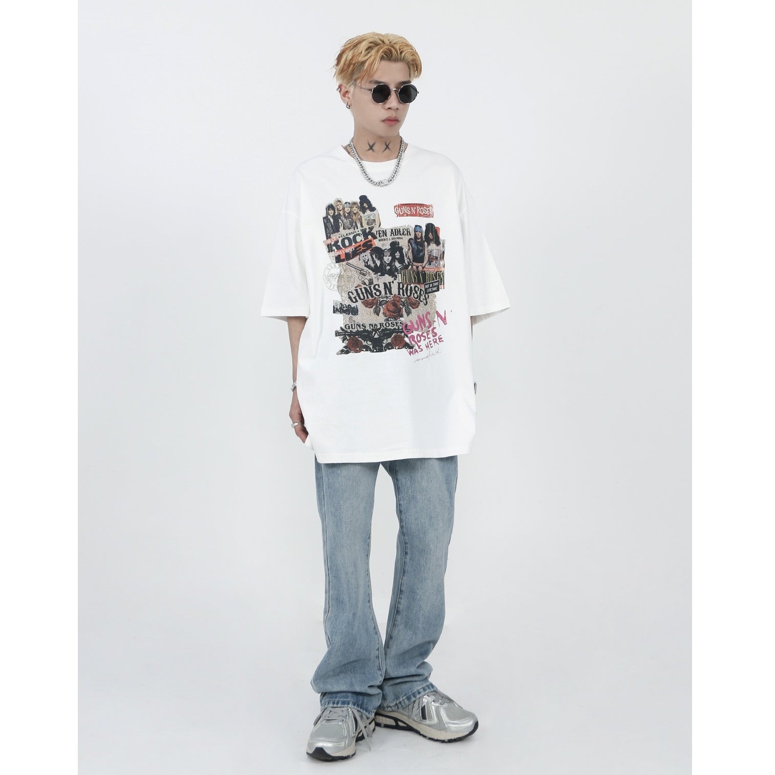 Wash Old Style Rock Print T-shirt MR002
