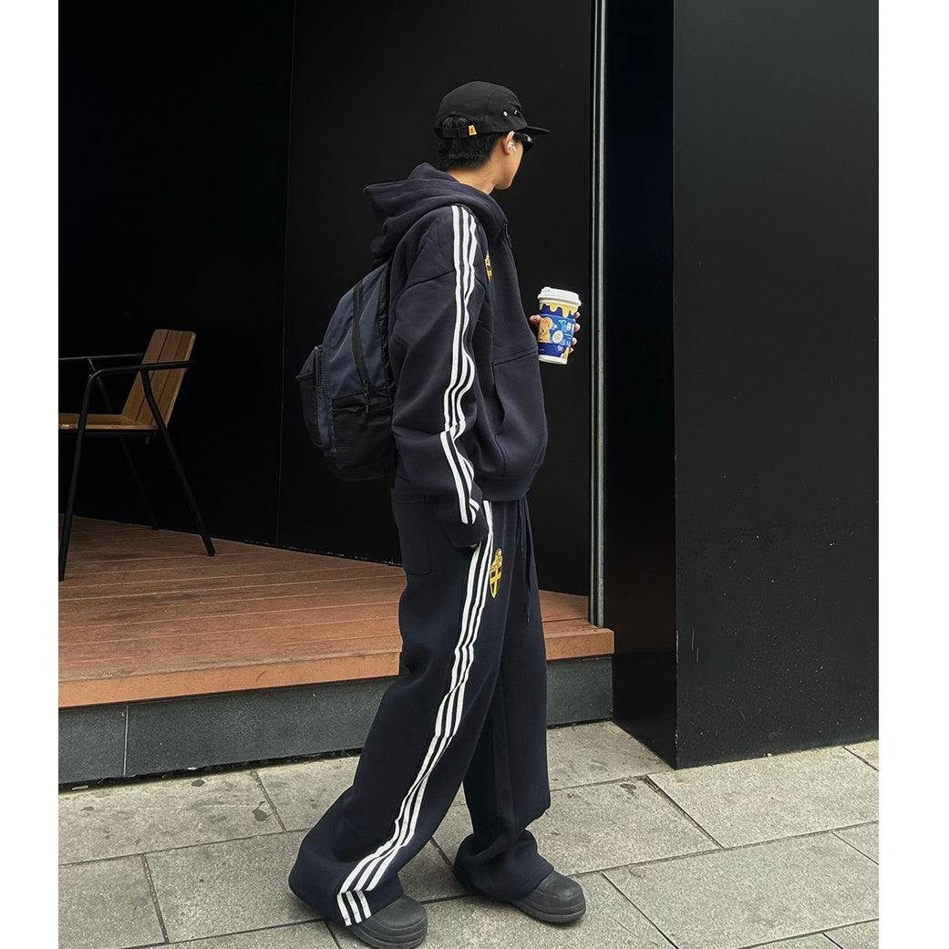 【上下別売り】Three-Bar Loose Casual Zip-up Hooded Parka & Sweat Pants MB7167