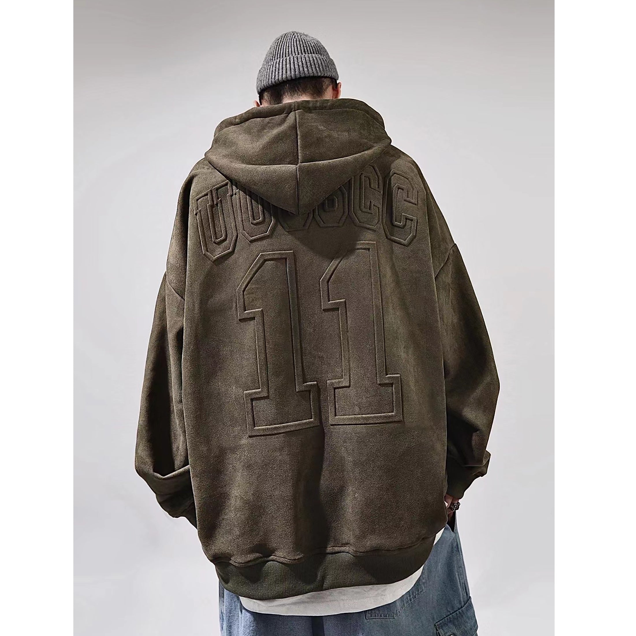 Letter-embossed Oversize Hoodie UU7003
