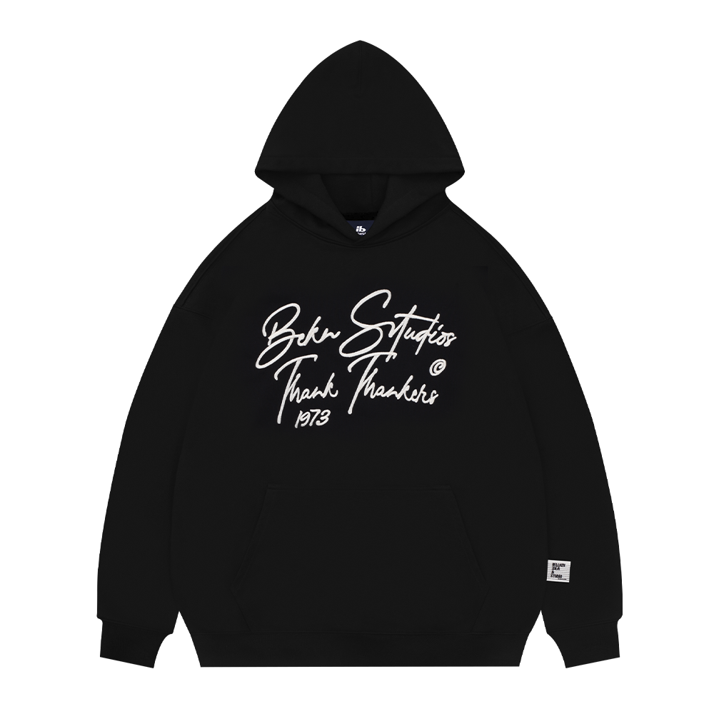 Letter Embroidered Print Hoodie BI2003