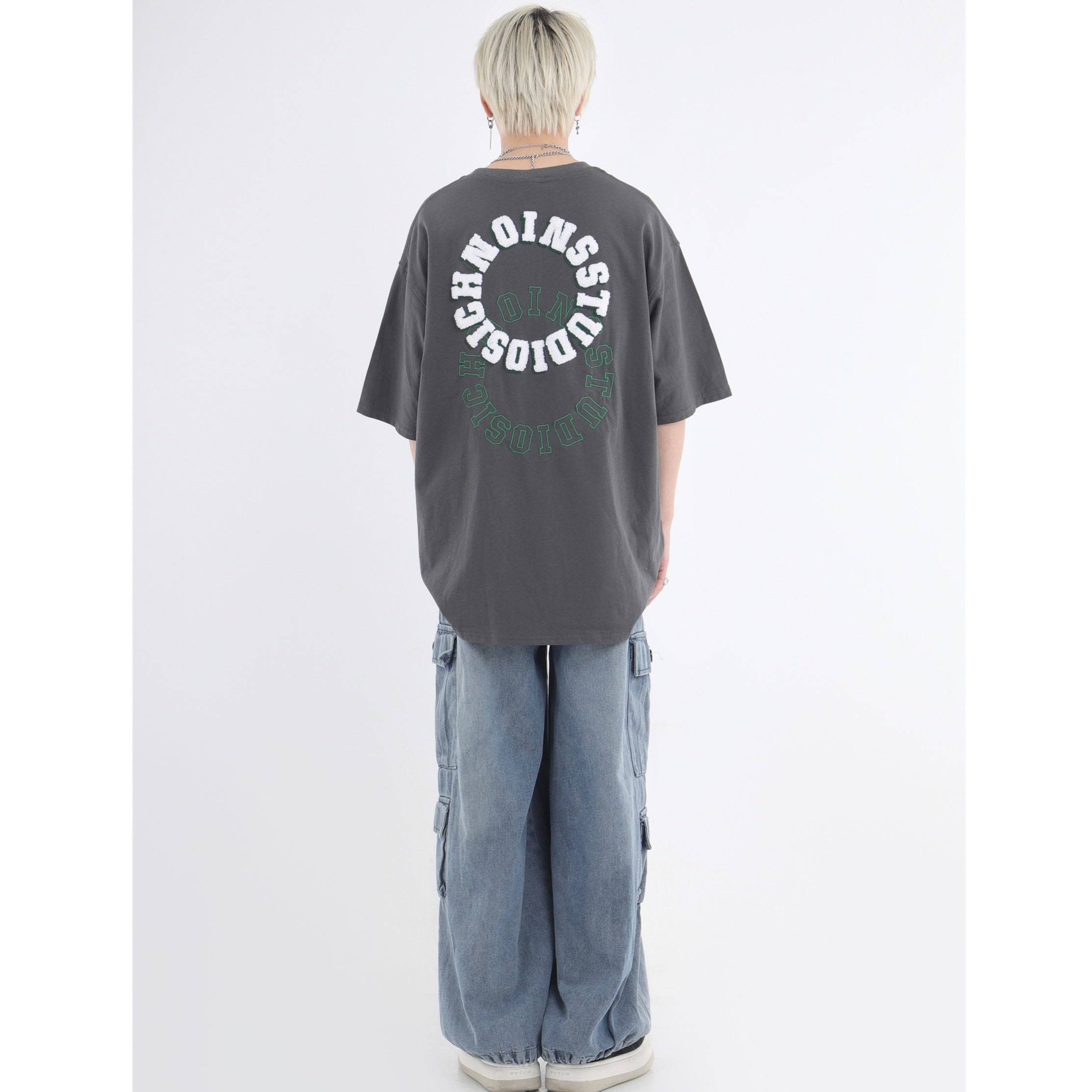 Drawstring Washed Loose Casual Cargo Jeans IN7032