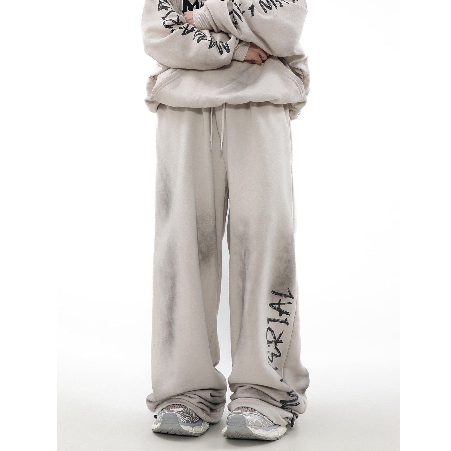 【上下別売り】Street Rubbing Dirty Graffiti Sweat Pants MR026