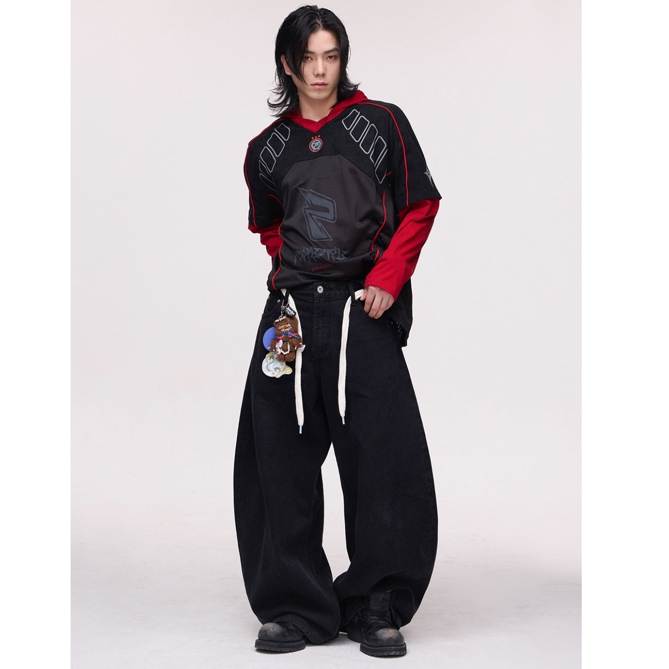 Basic Wide Barrel Leg Jeans MB7325