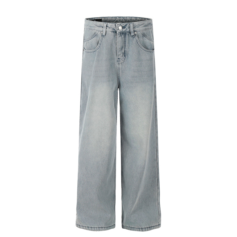 Loose Straight Plus Velvet Wash Jeans MB7288
