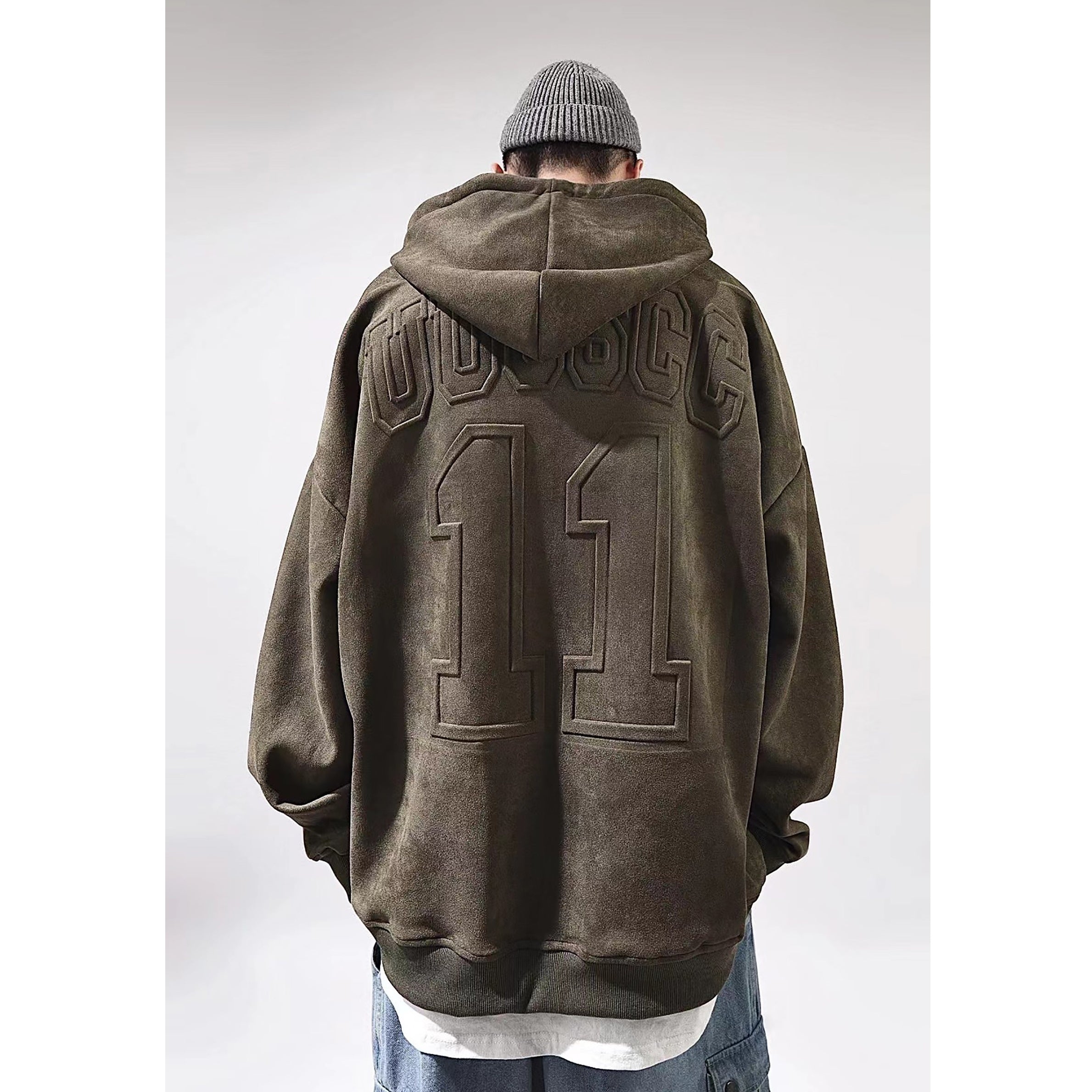 Letter-embossed Oversize Hoodie UU7003