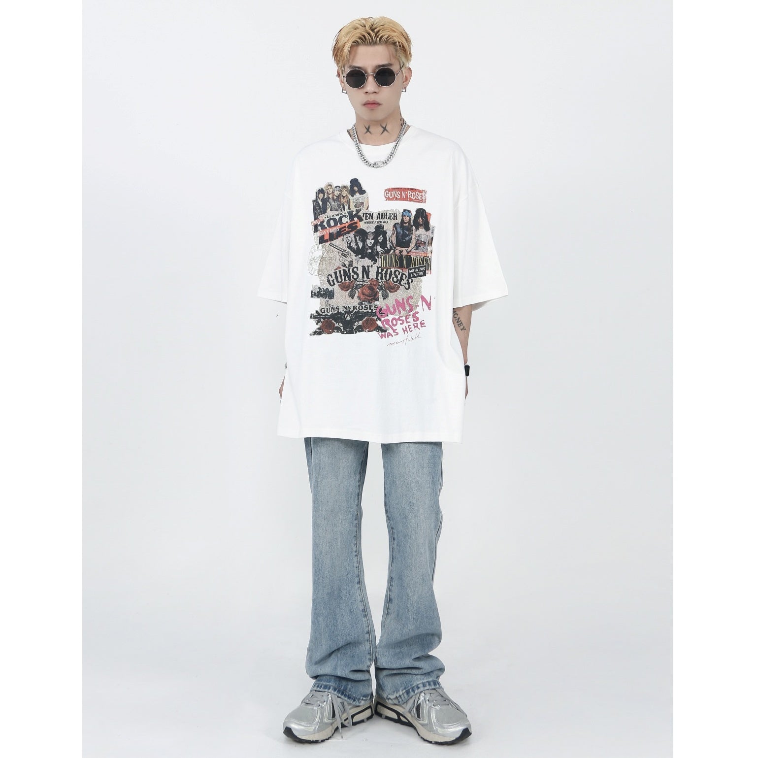 Wash Old Style Rock Print T-shirt MR002