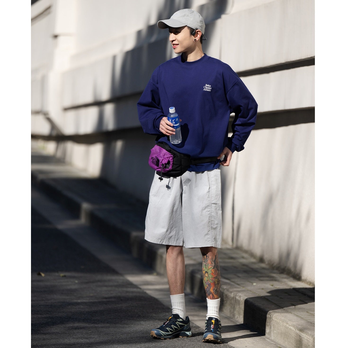 Behind Print Loose Long-sleeved T-shirt BI2011
