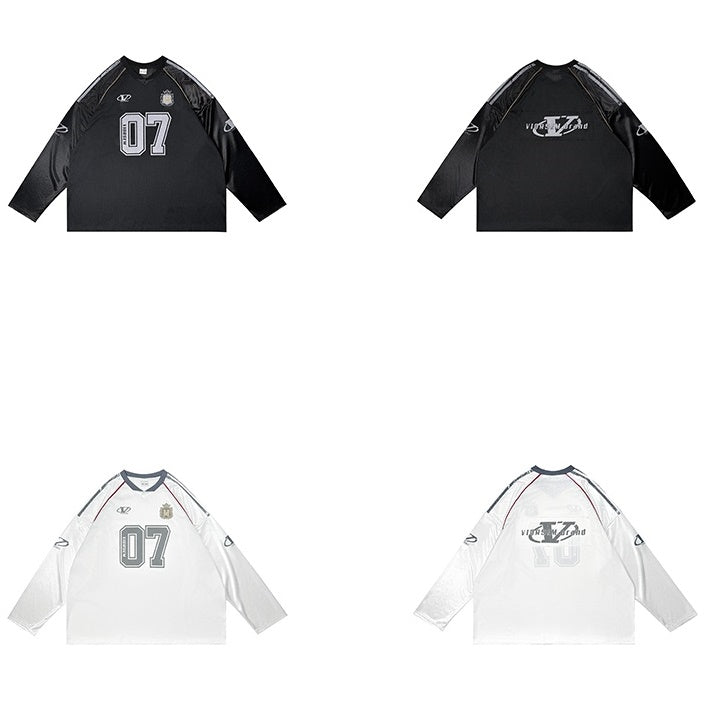 Loose Mesh Print Long Sleeve T-Shirt MB7094