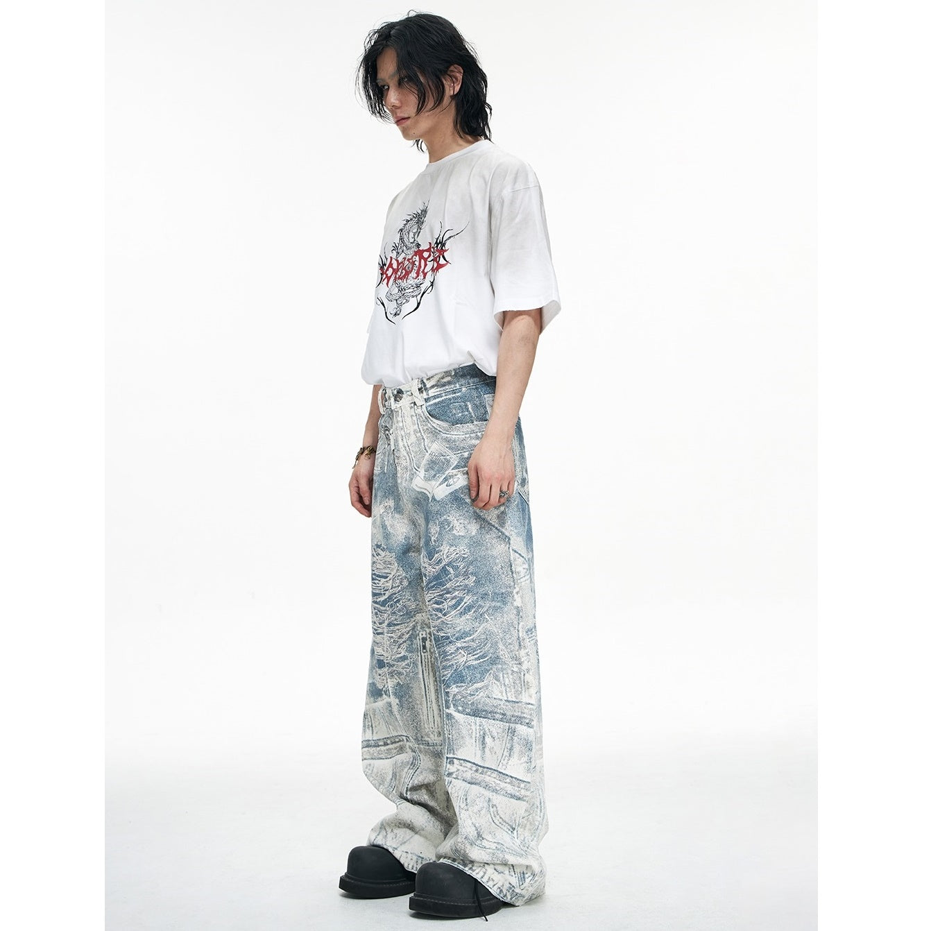 3D Printed Key Chain Digital Conley Print Baggy Jeans MB7022