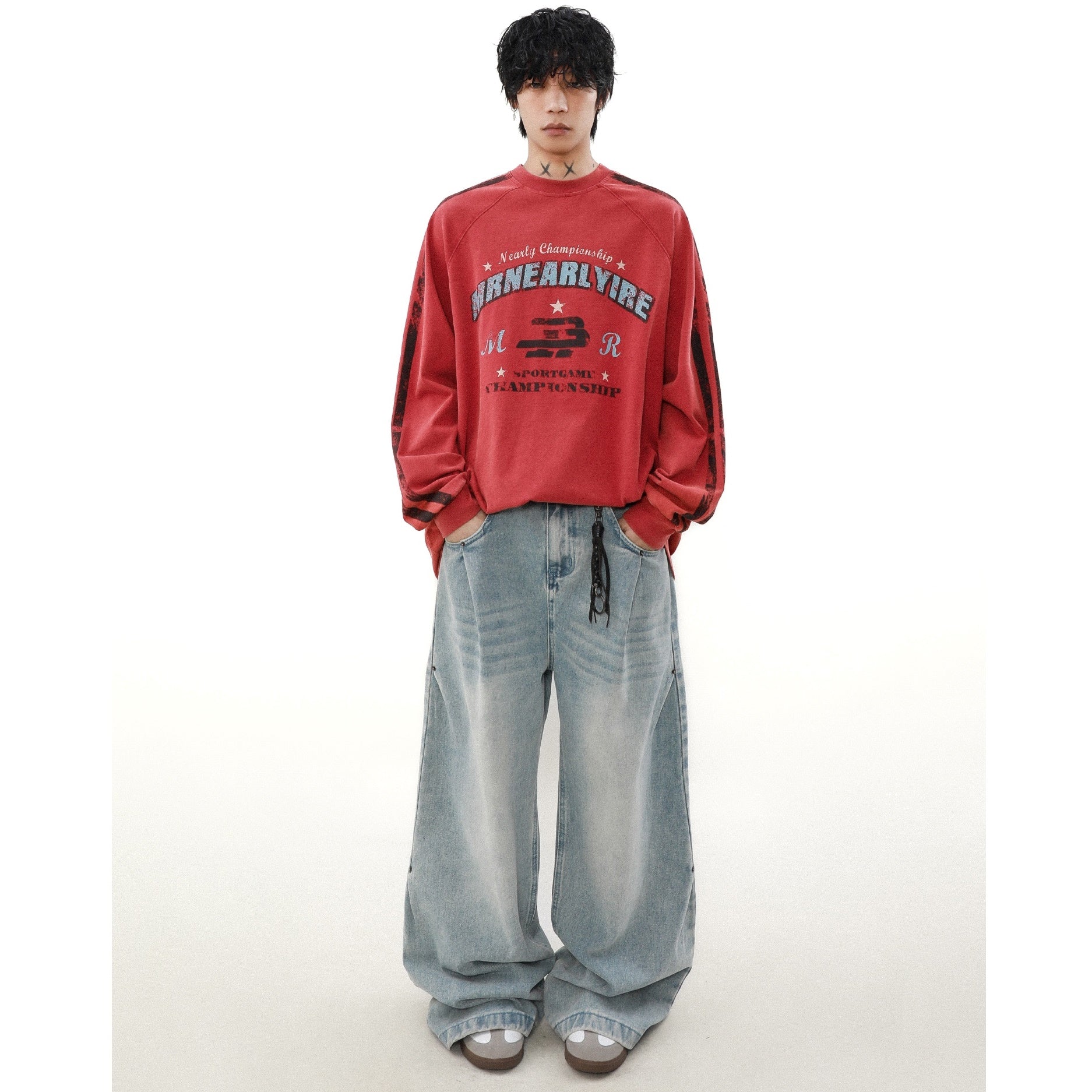 Letter Print Oversize Long Sleeve T-Shirt MB7316