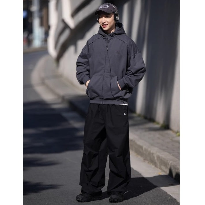 Stitching Design Dropped-shoulder Hooded Jacket BI2008