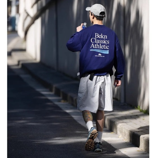 Behind Print Loose Long-sleeved T-shirt BI2011