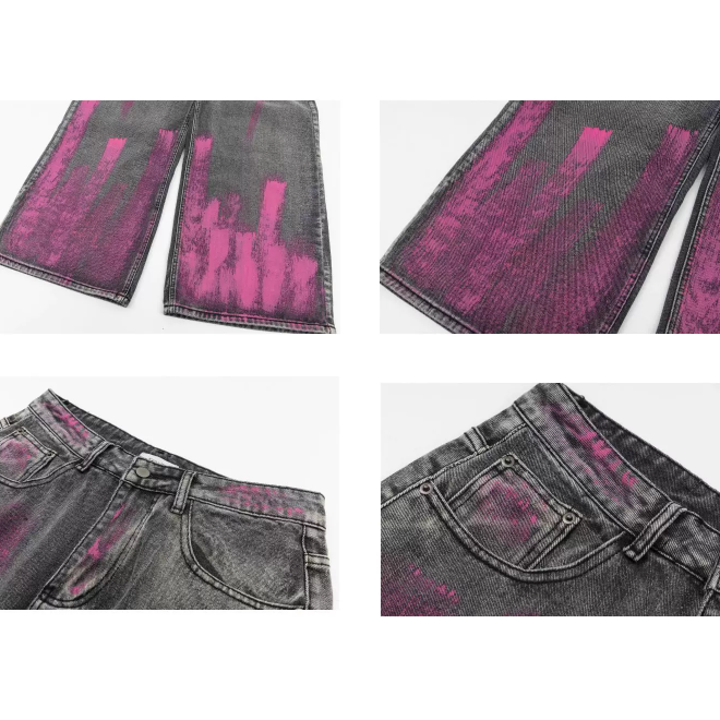 Paint Like Graffiti Wide-leg Jeans MB7433