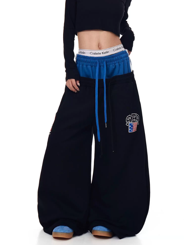 Layered-Waist Logo Buggy Sweat Pants MB7455