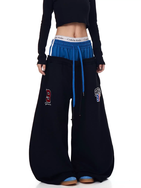 Layered-Waist Logo Buggy Sweat Pants MB7455