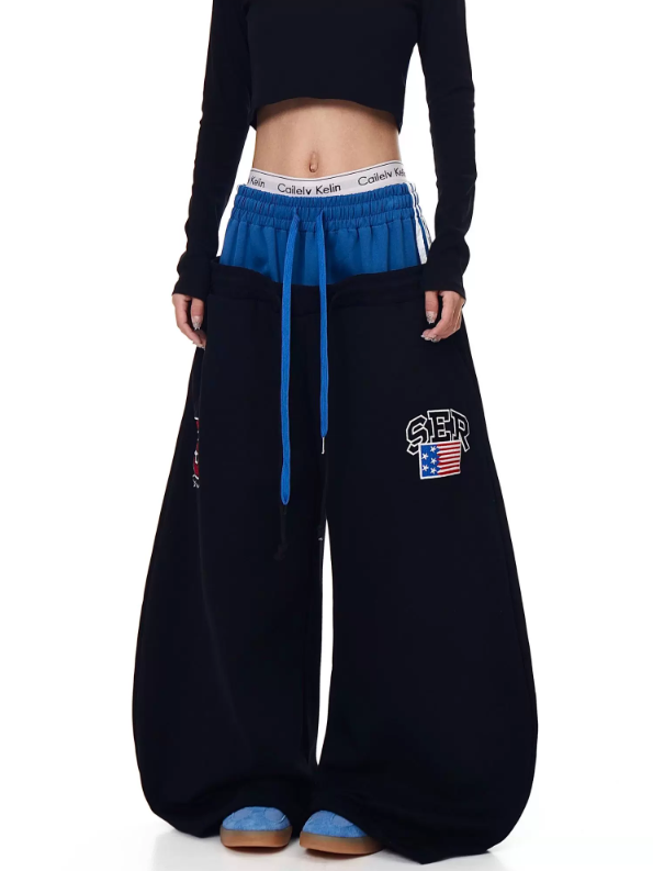 Layered-Waist Logo Buggy Sweat Pants MB7455