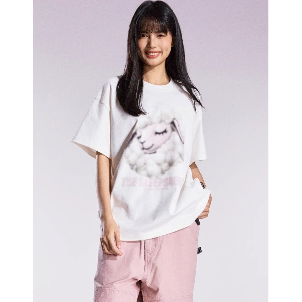 Cartoon Sheep Print T-shirts MB7366