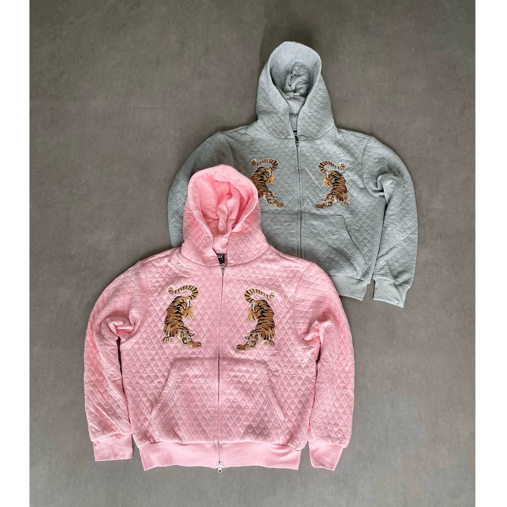 Embroidered Diamond Quilted Hoodie Jacket MB7423