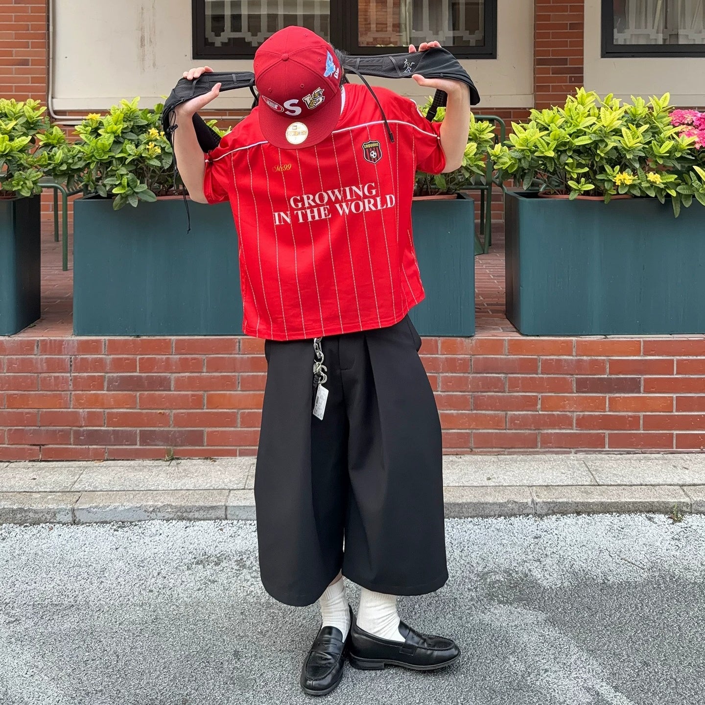 Alphanumeric Print Oversized Game Shirt MB7387