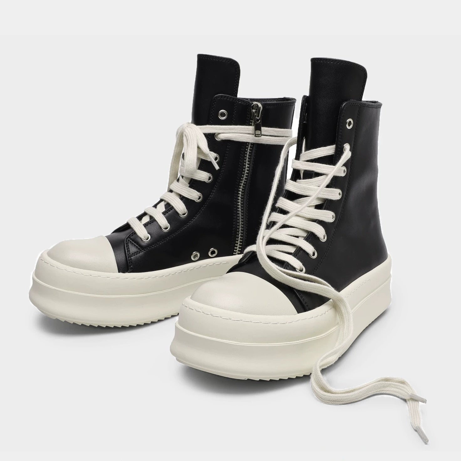 High-Top Zipper Design Lace-up Sneaker MB7429