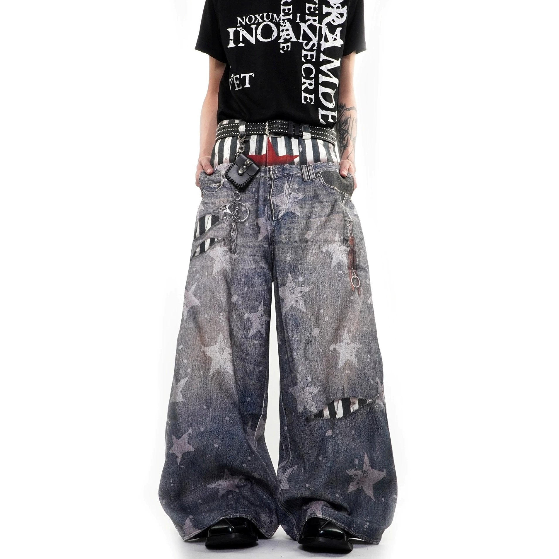 Star Printed Double-Waist Curve Jeans MB7424
