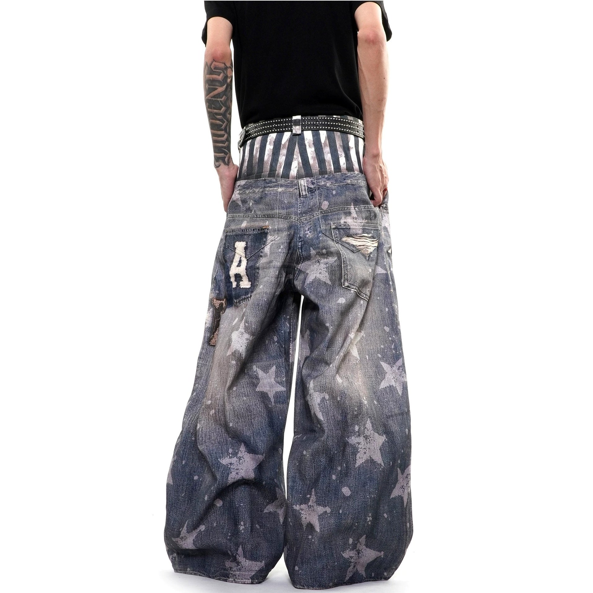 Star Printed Double-Waist Curve Jeans MB7424