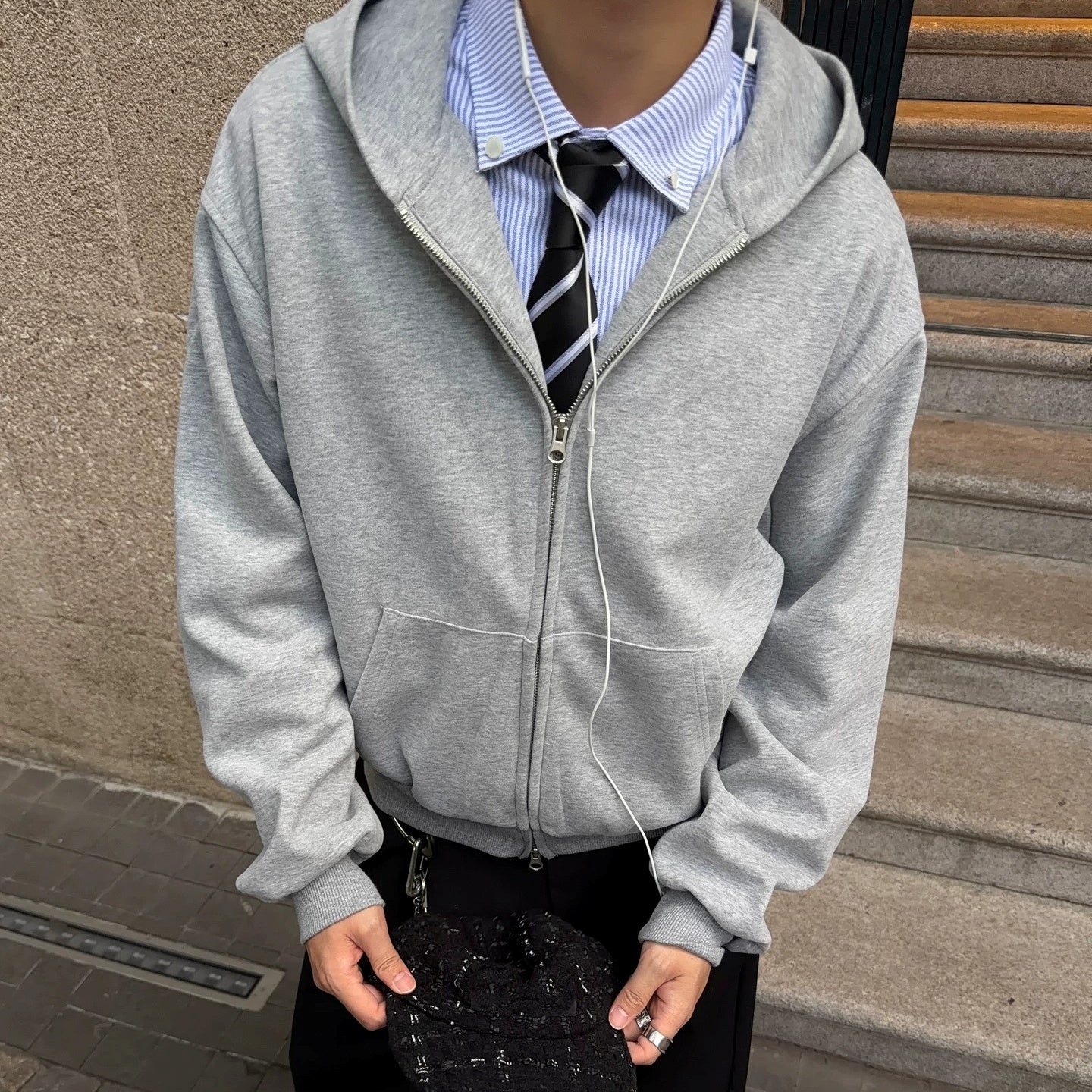 Double Zip Short Hooded Parka MB7399