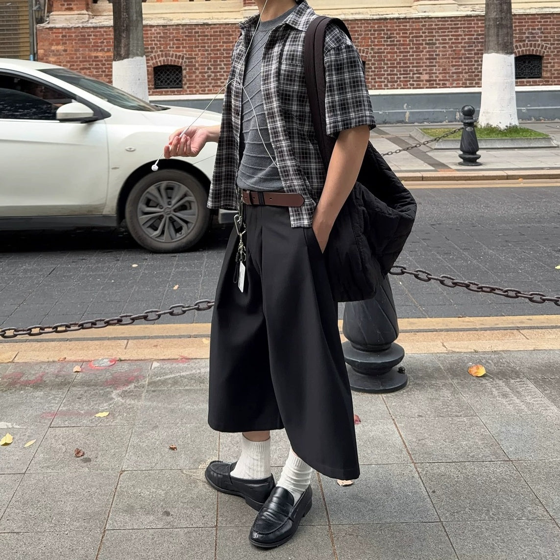 Relaxed Fit Checked Short Sleeve Shirt MB7393