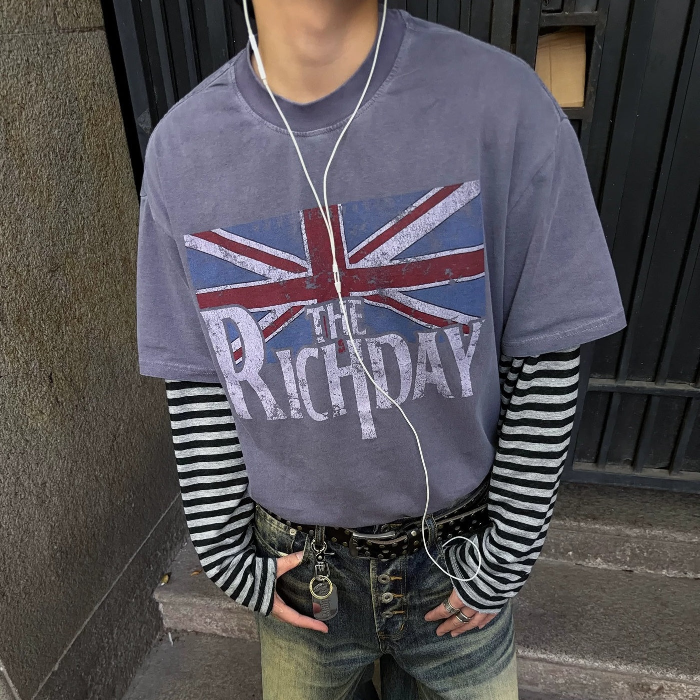 Fade Union Jack Graphic T-Shirt MB7395