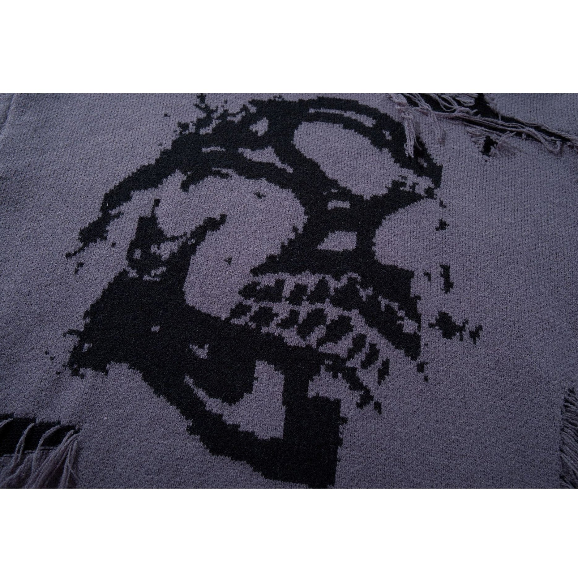 Damaged Skull Jacquard Sweater MB7416