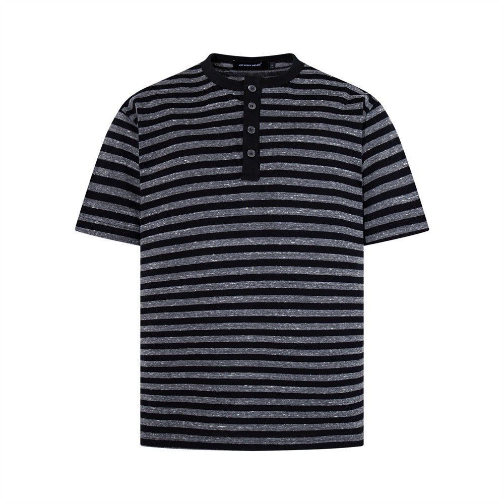 Retro Border Henley Neck T-shirt MB7391