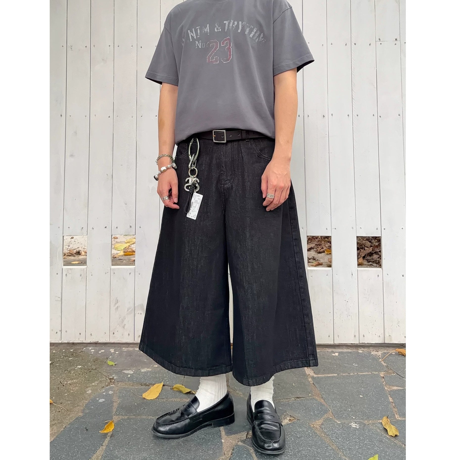 Loose Fit Denim Cropped Pants MB7392