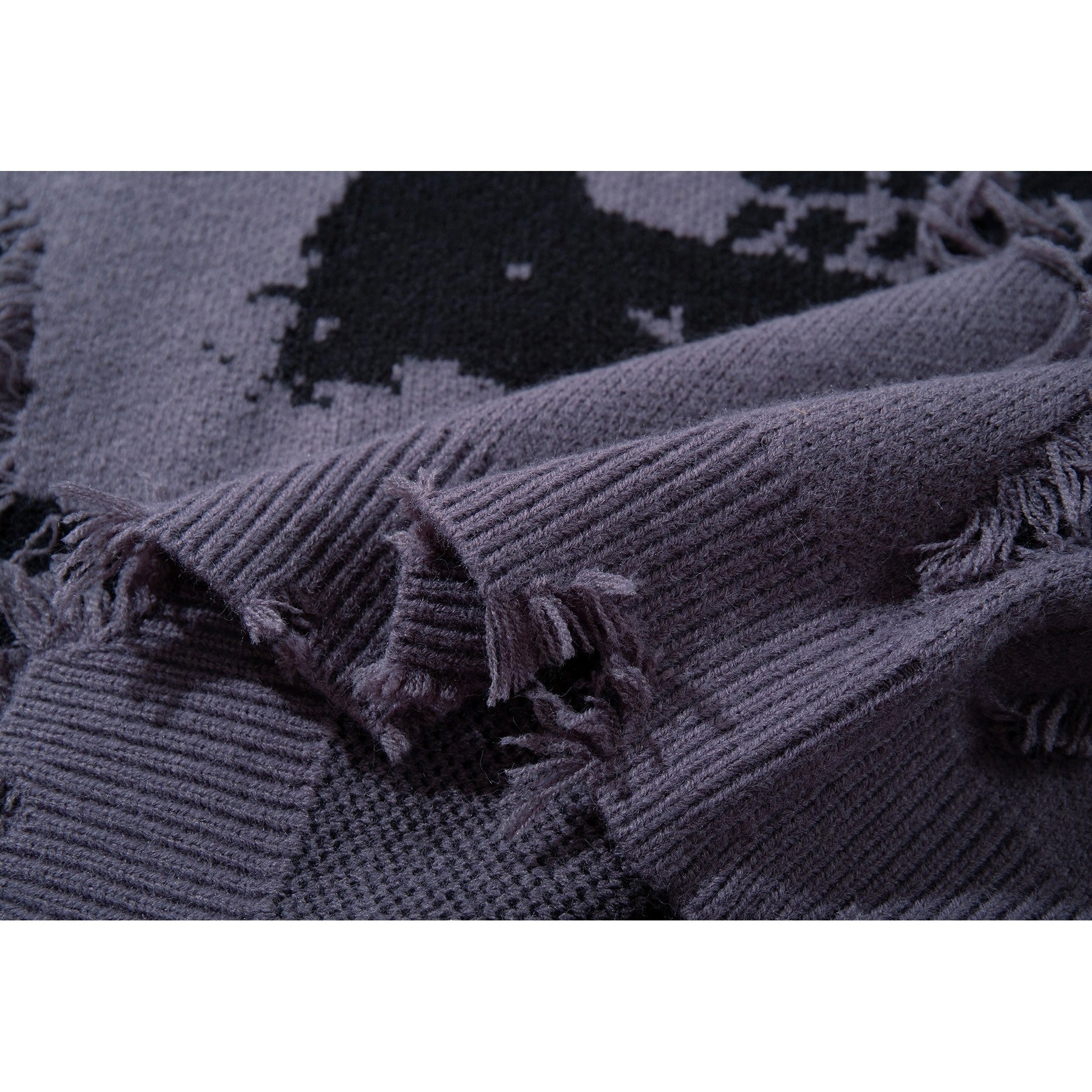 Damaged Skull Jacquard Sweater MB7416