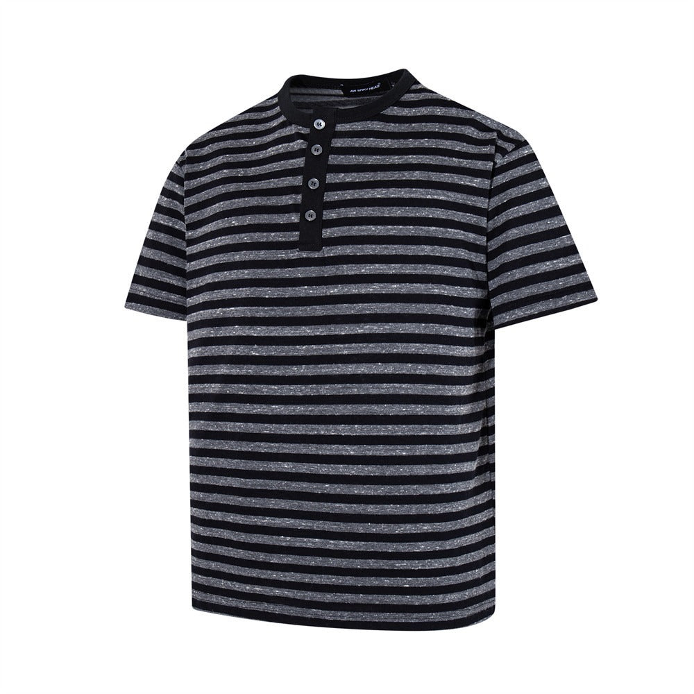 Retro Border Henley Neck T-shirt MB7391