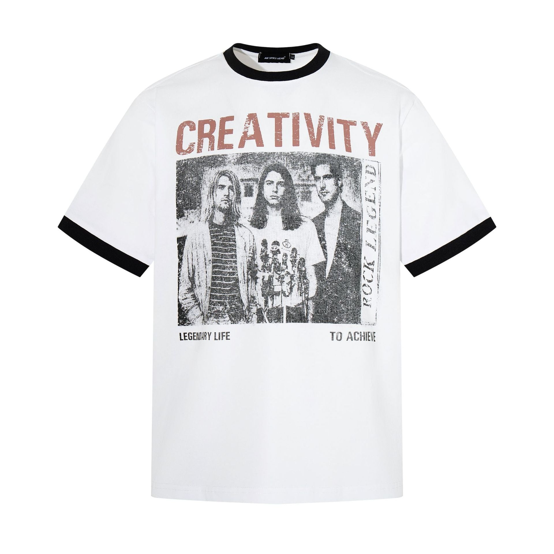 Rock Legend Print Ringer T-Shirt MB7389