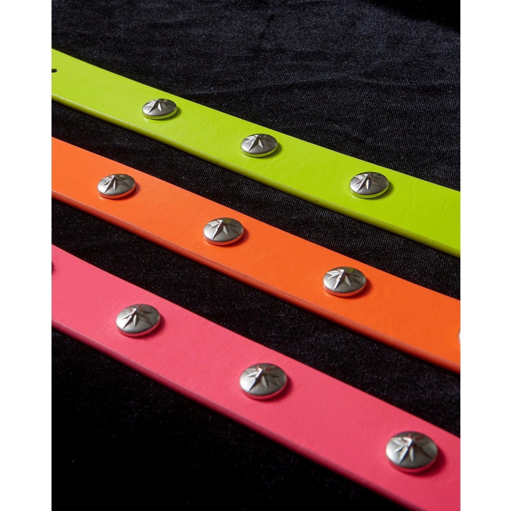 Highlighter Color Rivet Leather Belt MB7367