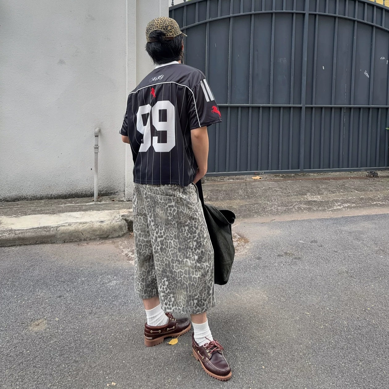Alphanumeric Print Oversized Game Shirt MB7387