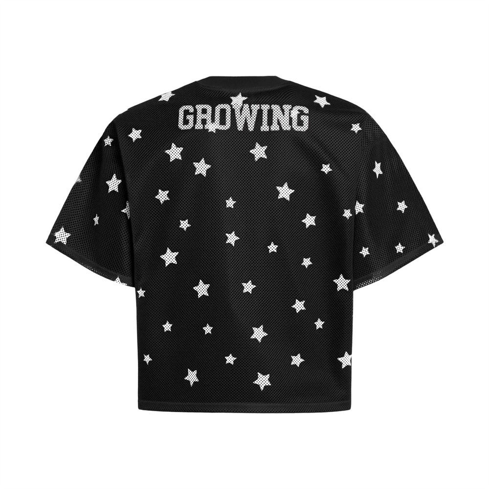 Star Pattern Mesh Numbering T-Shirt MB7398