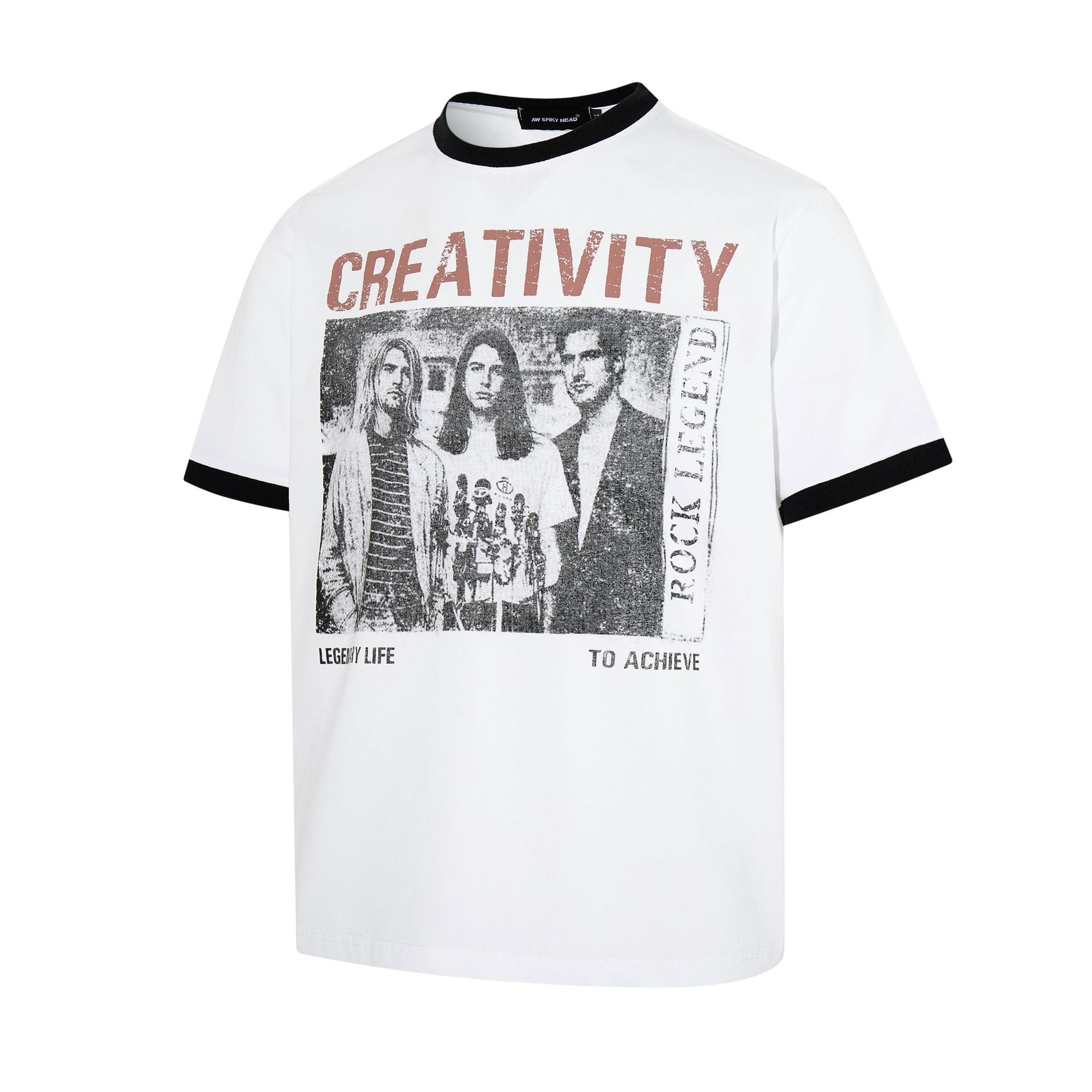 Rock Legend Print Ringer T-Shirt MB7389