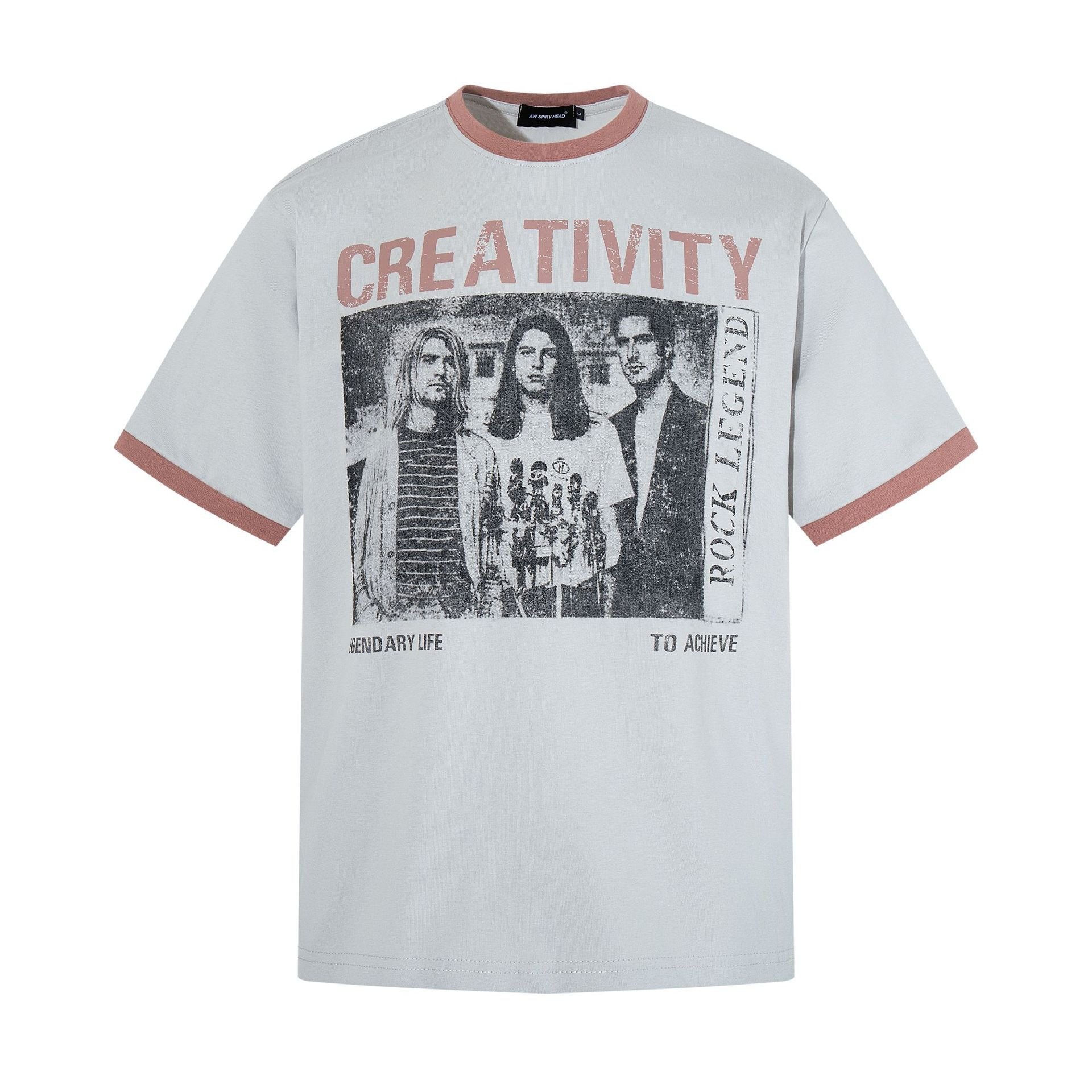 Rock Legend Print Ringer T-Shirt MB7389
